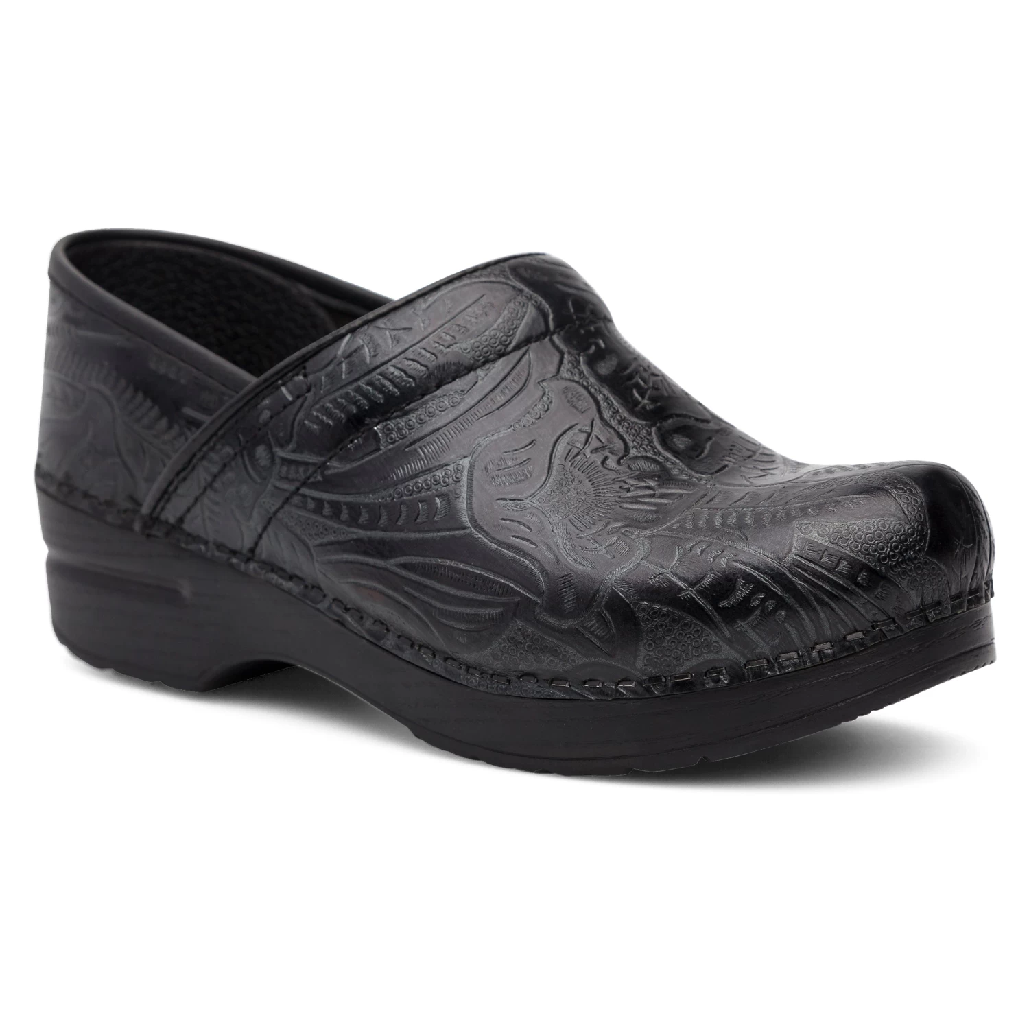 Dansko Wide Pro Black Tooled 1 Dansko Wide Pro Black Tooled